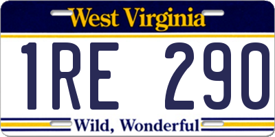 WV license plate 1RE290