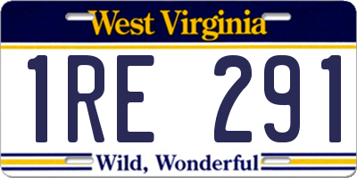 WV license plate 1RE291