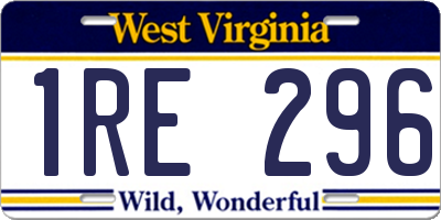 WV license plate 1RE296