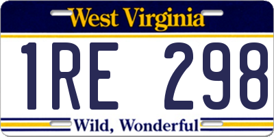 WV license plate 1RE298