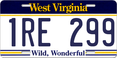WV license plate 1RE299