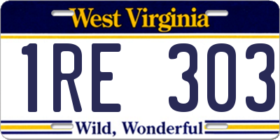 WV license plate 1RE303