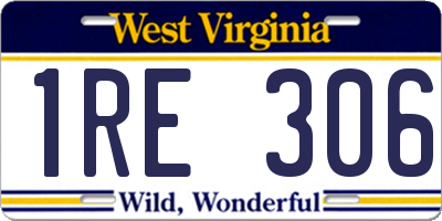 WV license plate 1RE306