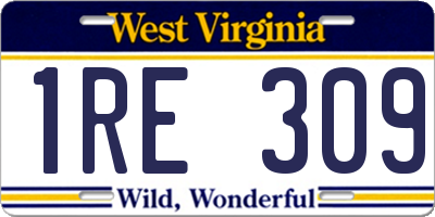 WV license plate 1RE309