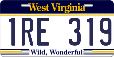 WV license plate 1RE319