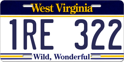 WV license plate 1RE322