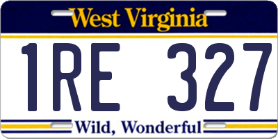 WV license plate 1RE327
