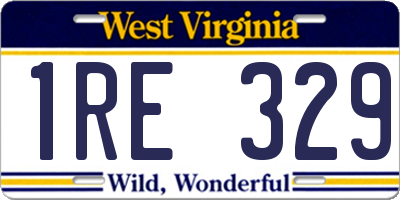 WV license plate 1RE329