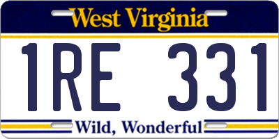 WV license plate 1RE331