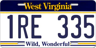 WV license plate 1RE335