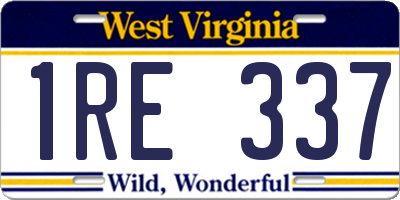 WV license plate 1RE337