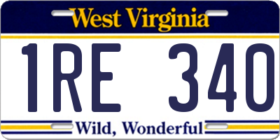 WV license plate 1RE340