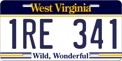 WV license plate 1RE341