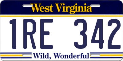 WV license plate 1RE342