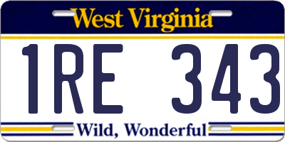 WV license plate 1RE343