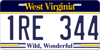 WV license plate 1RE344
