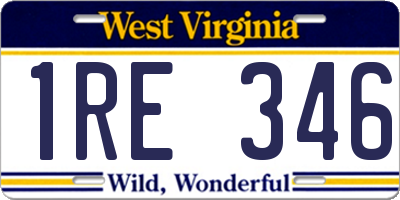 WV license plate 1RE346