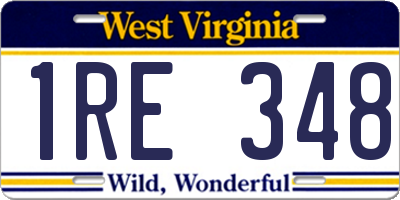 WV license plate 1RE348