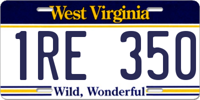 WV license plate 1RE350