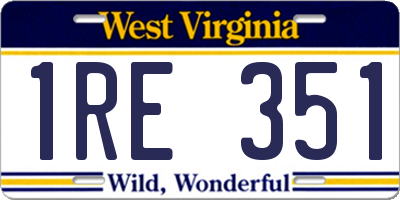 WV license plate 1RE351