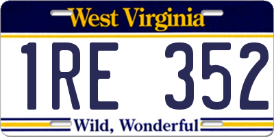 WV license plate 1RE352