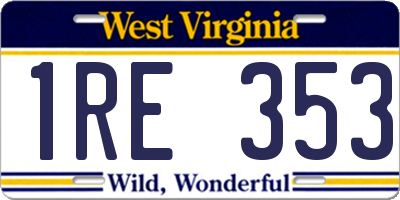 WV license plate 1RE353