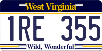 WV license plate 1RE355
