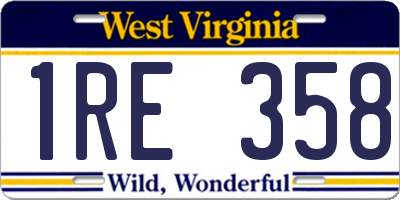 WV license plate 1RE358