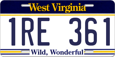 WV license plate 1RE361