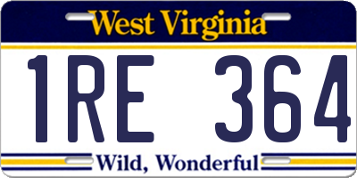 WV license plate 1RE364