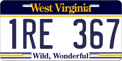 WV license plate 1RE367