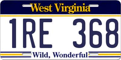 WV license plate 1RE368