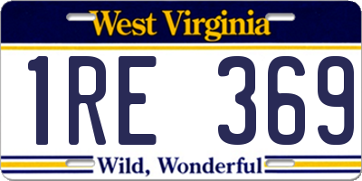 WV license plate 1RE369