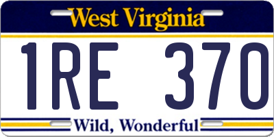 WV license plate 1RE370