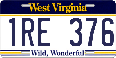 WV license plate 1RE376