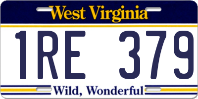 WV license plate 1RE379