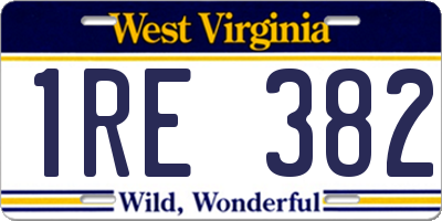 WV license plate 1RE382