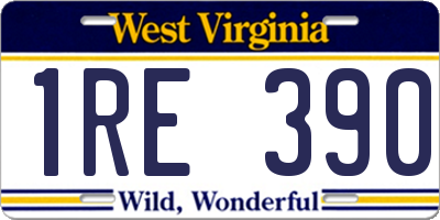 WV license plate 1RE390
