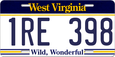 WV license plate 1RE398