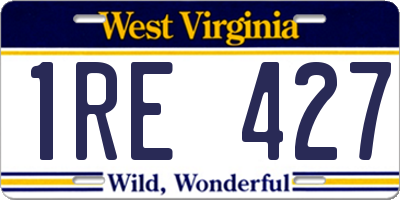 WV license plate 1RE427