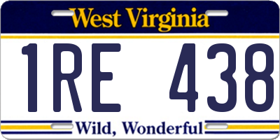 WV license plate 1RE438