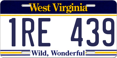 WV license plate 1RE439