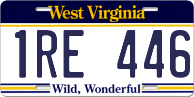 WV license plate 1RE446
