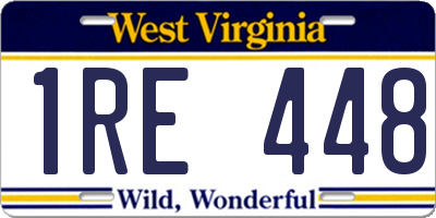 WV license plate 1RE448