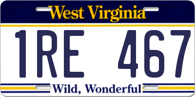 WV license plate 1RE467