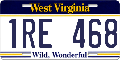 WV license plate 1RE468