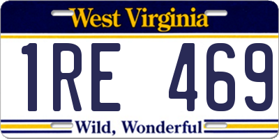 WV license plate 1RE469