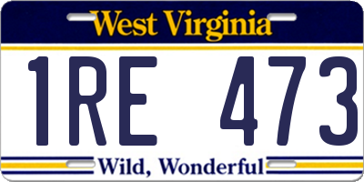 WV license plate 1RE473