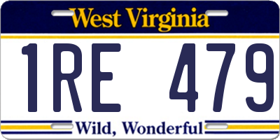 WV license plate 1RE479