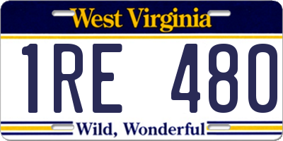 WV license plate 1RE480